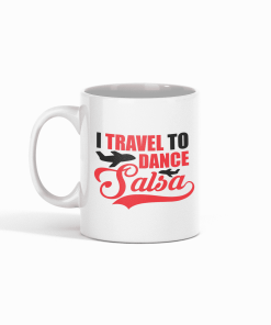 I travel to dance salsa white mug flauntpassion