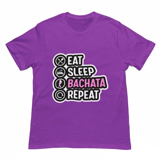 Eat Sleep Bachata Repeat Purple Tshirt - Flauntpassion