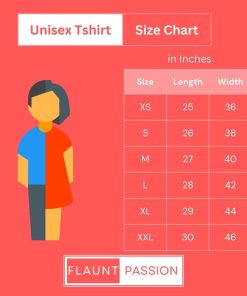 Flauntpassion Unisex Tshirt Size Chart