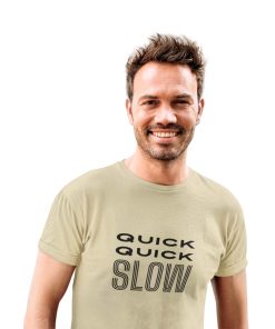 Salsa Quick Quick Slow Beige Colour Mens Tshirt - Flauntpassion