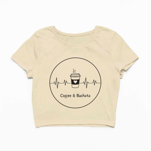 Coffee n Bachata Female Beige Crop Top Flauntpassion