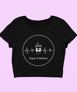 Coffee n Bachata Female Black Crop Top Flauntpassion