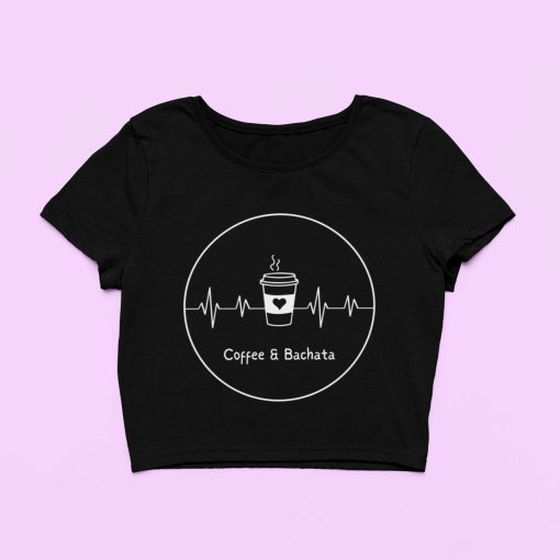 Coffee n Bachata Female Black Crop Top Flauntpassion