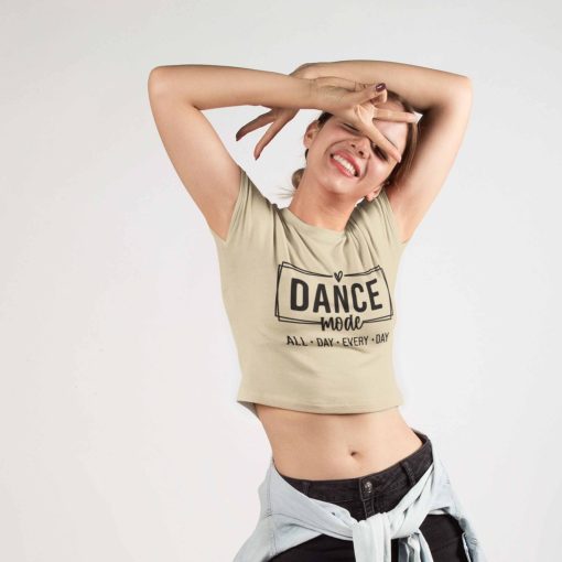 Dance Mode All Day Every Day Beige Female Crop Top Flauntpassion