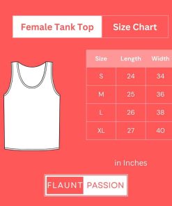 Flauntpassion female tanktop size chart