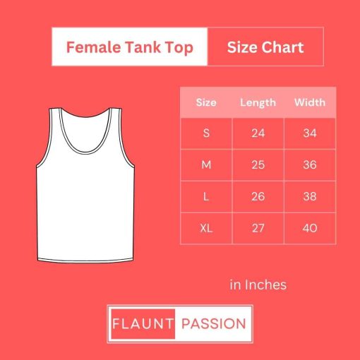 Flauntpassion female tanktop size chart