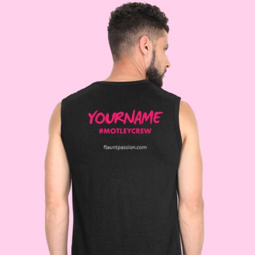 Motley Dance Company Men's Sleeveless Black Tshirt - Back
