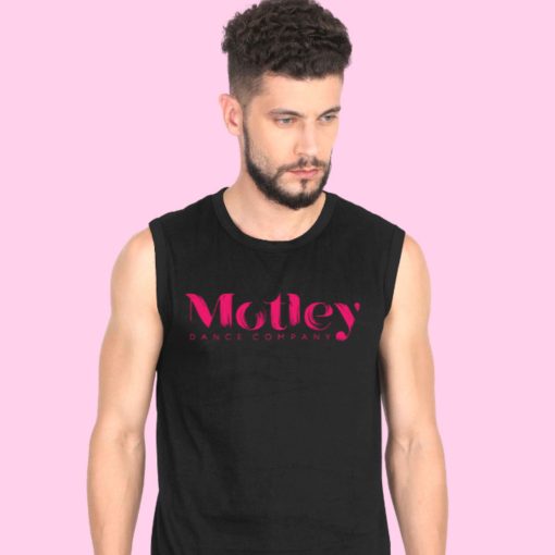 Motley Dance Company Men's Sleeveless Black Tshirt - Front