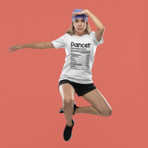 Dancer Nutrition Facts Unisex White Tshirt-Female