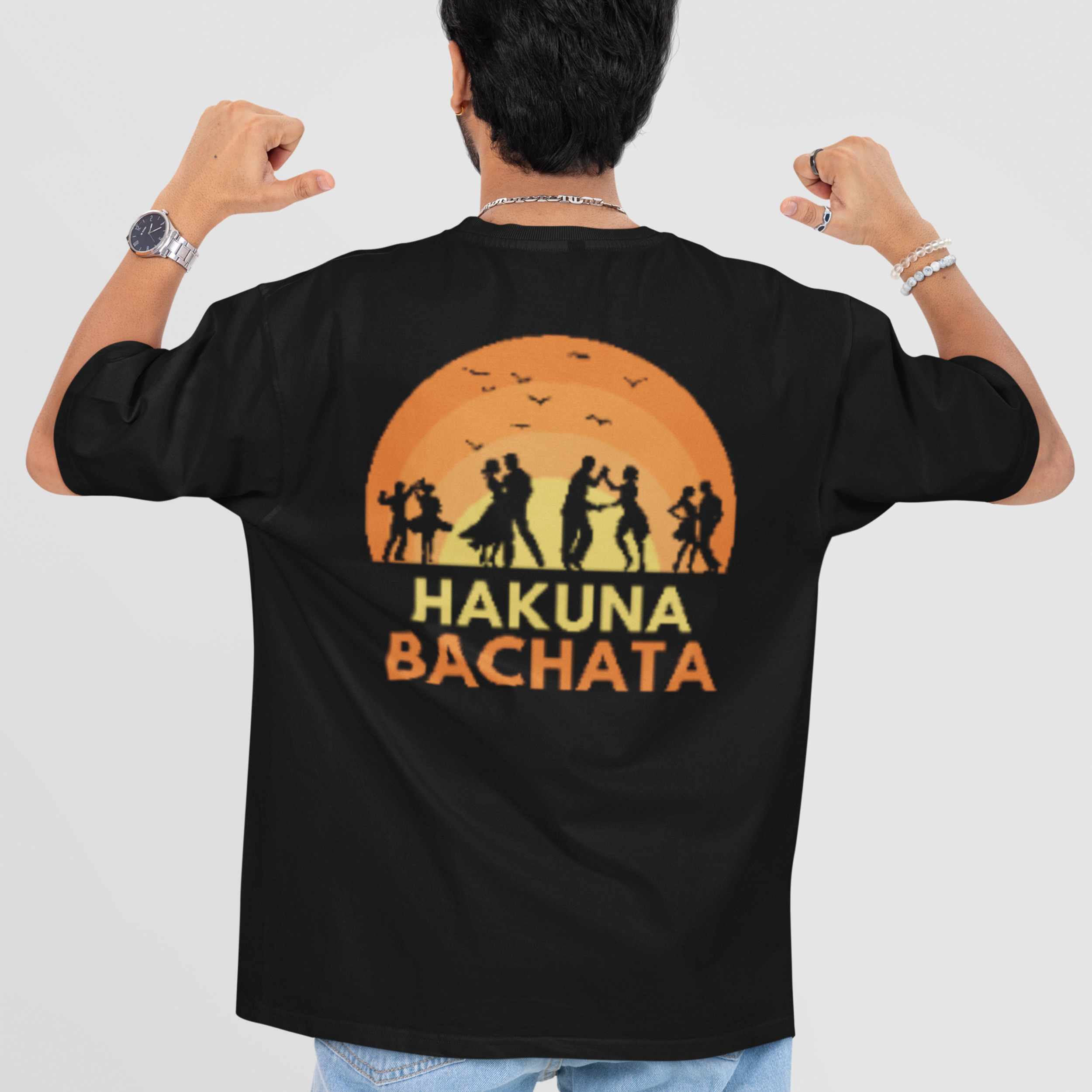 Hakuna Bachata Oversized tee back male