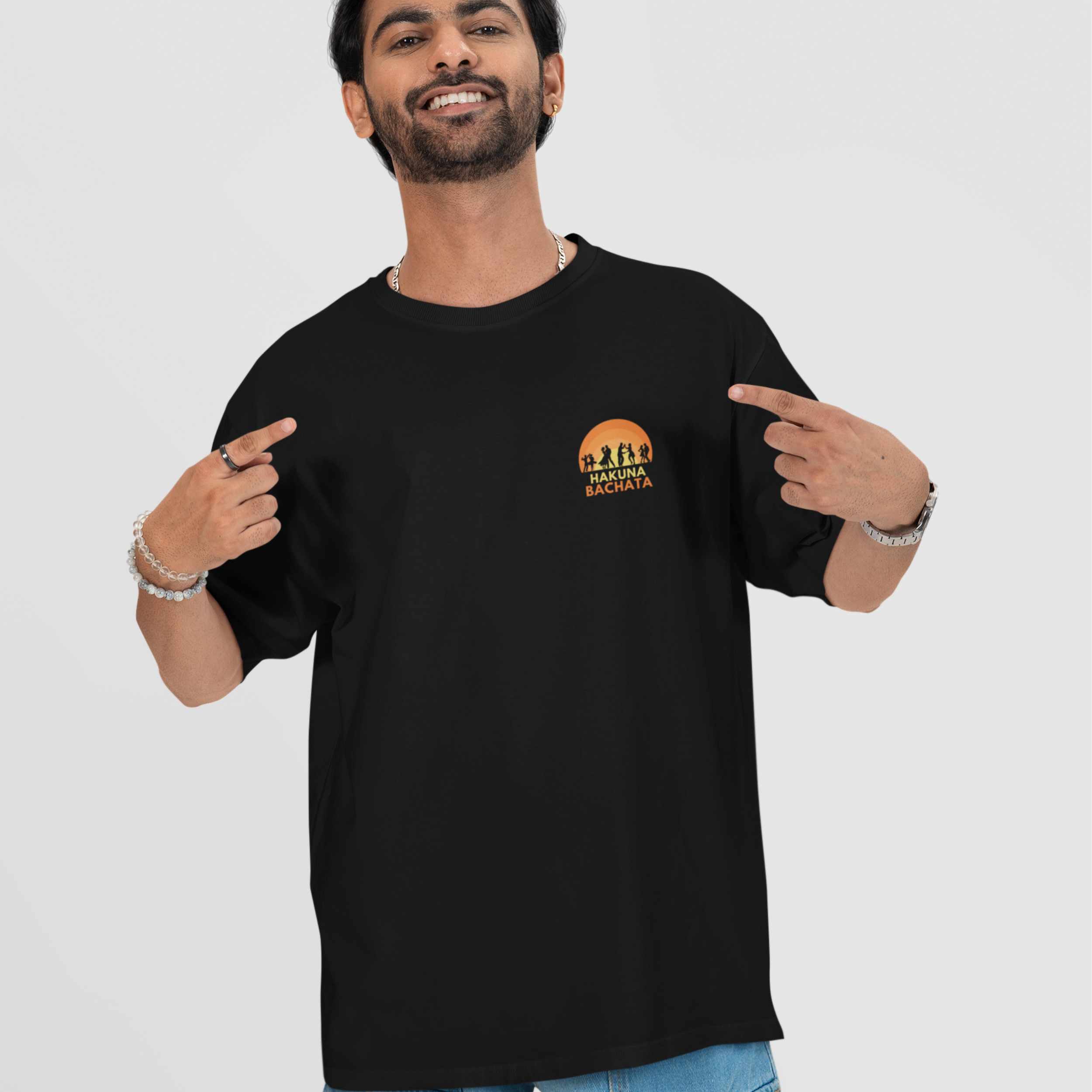 Hakuna Bachata Oversized tee front male
