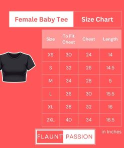 Female baby Tee Size Chart - Flaunt Passion