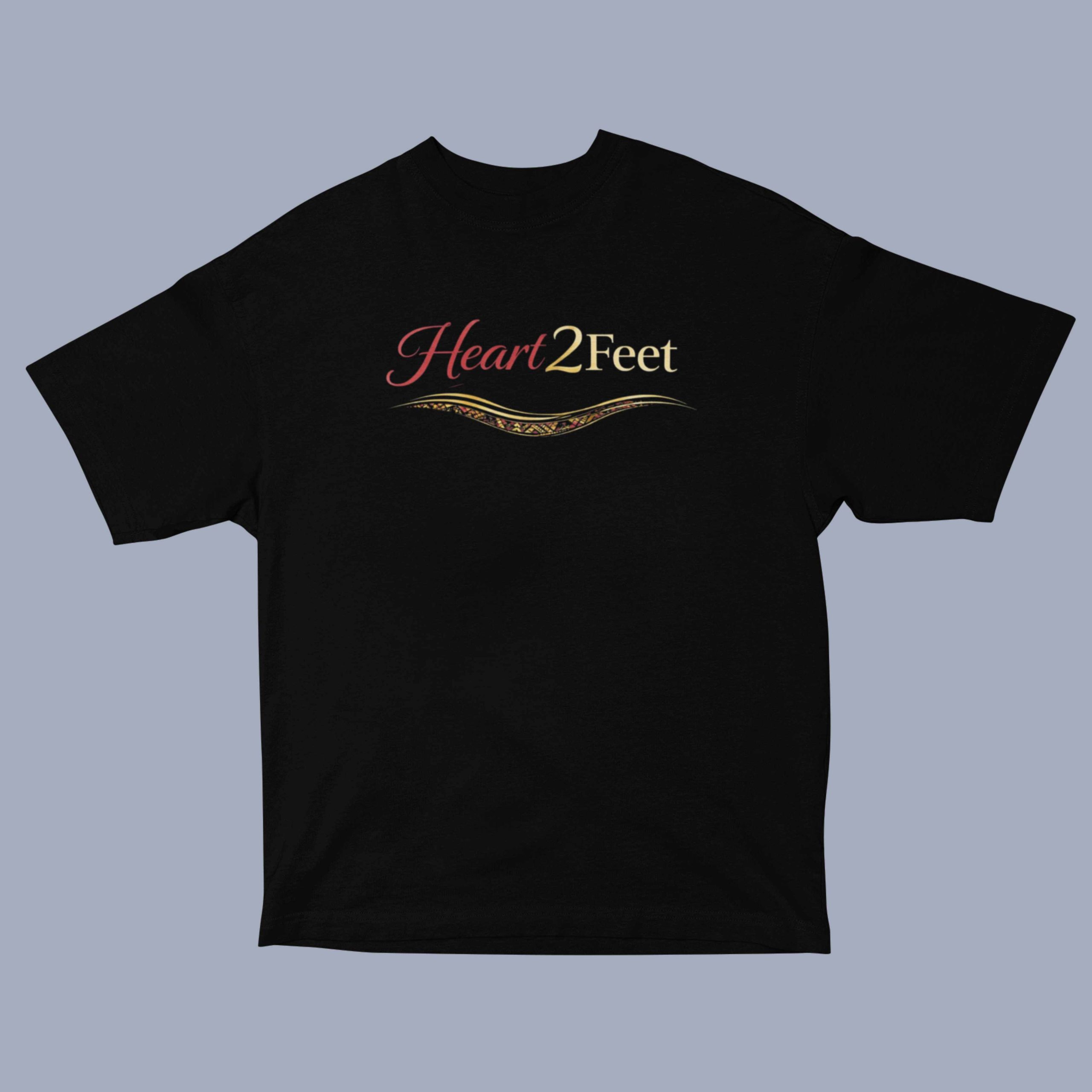Heart 2 Feet Unisex Oversized Black Tshirt Back