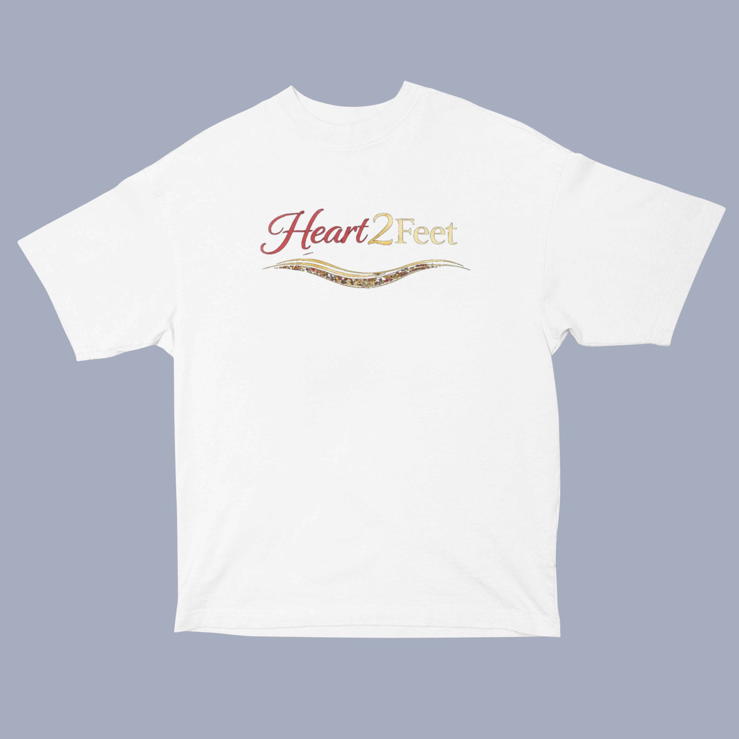 Heart 2 Feet Unisex Oversized White Tshirt Back