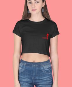 In My Salsa Era Female Black Crop Top - Front