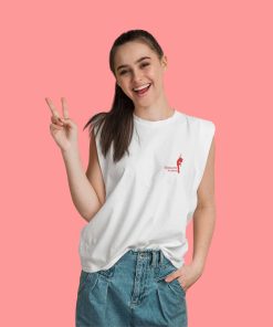 SCBAK In My Salsa Era Unisex Sleeveless White Tshirt Front