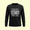 Dance Design Straight Outta Dance Class Unisex Full Sleeve Black Tshirt - Front View - Flaunt Passion - India