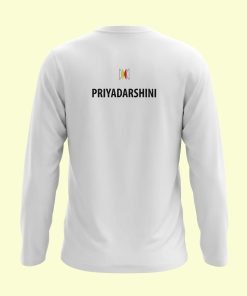 Dance Design Straight Outta Dance Class Unisex Full Sleeve White Tshirt - Back View with name - Flaunt Passion - India