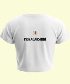 Dance Design Straight Outta Dance Classic Female White Crop Top - Back View With Name - Flaunt Passion India