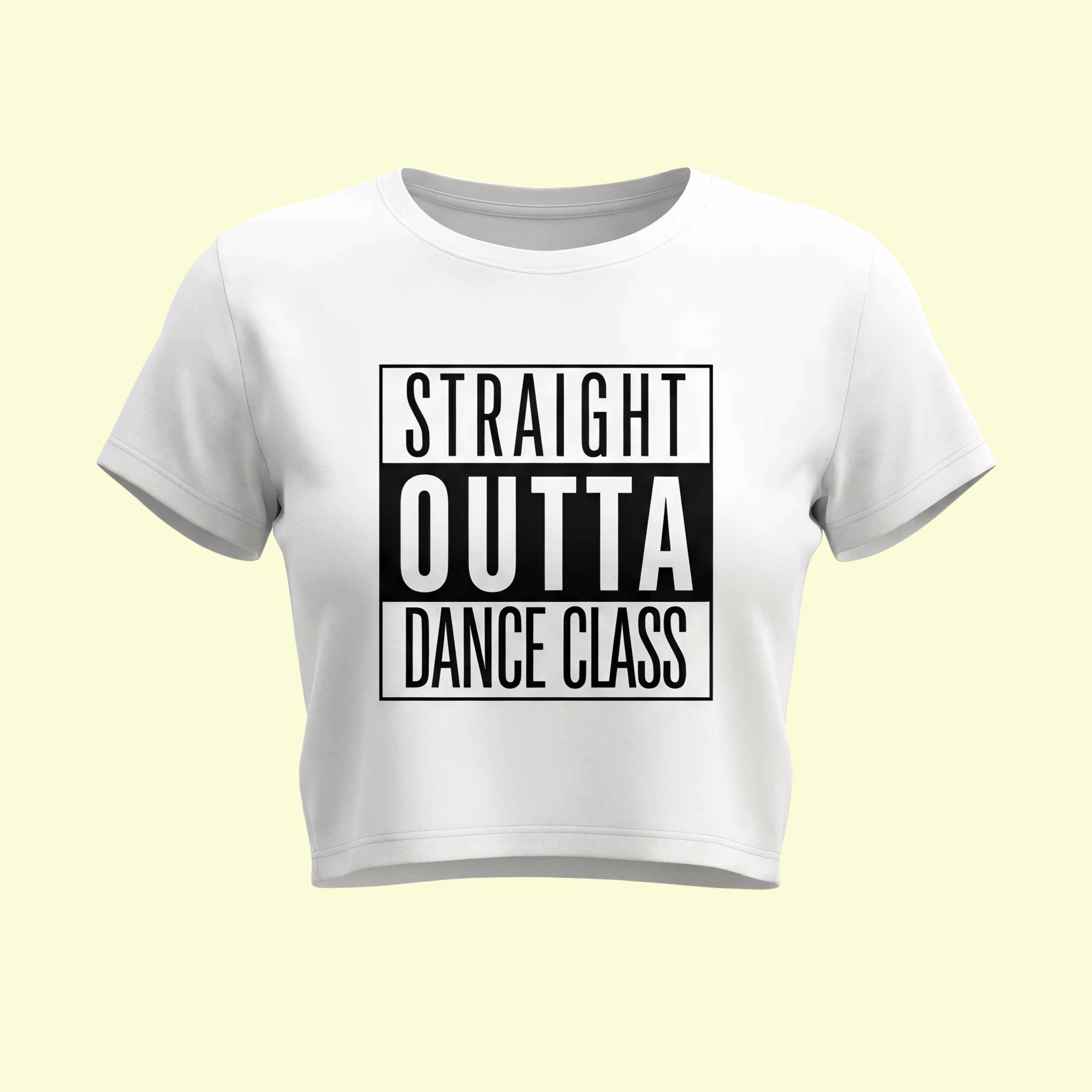 Dance Design Straight Outta Dance Classic Female White Crop Top - Front View - Flaunt Passion India