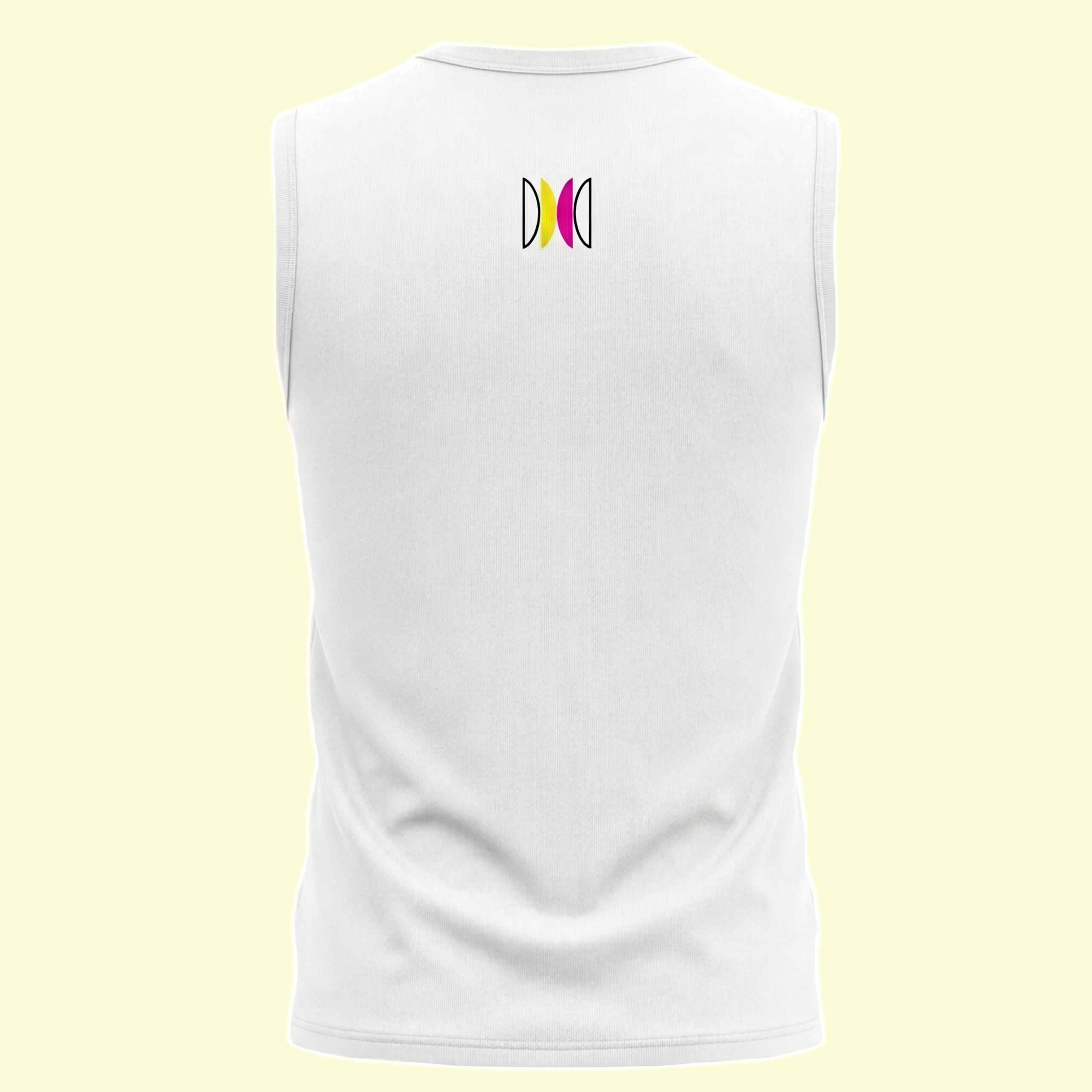 Dance Design Straight Outta Dance Class Unisex Sleeveless White Tshirt - Back View Without Name - Flaunt Passion India