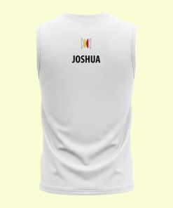 Dance Design Straight Outta Dance Class Unisex Sleeveless White Tshirt Back View with name - Flaunt Passion - India