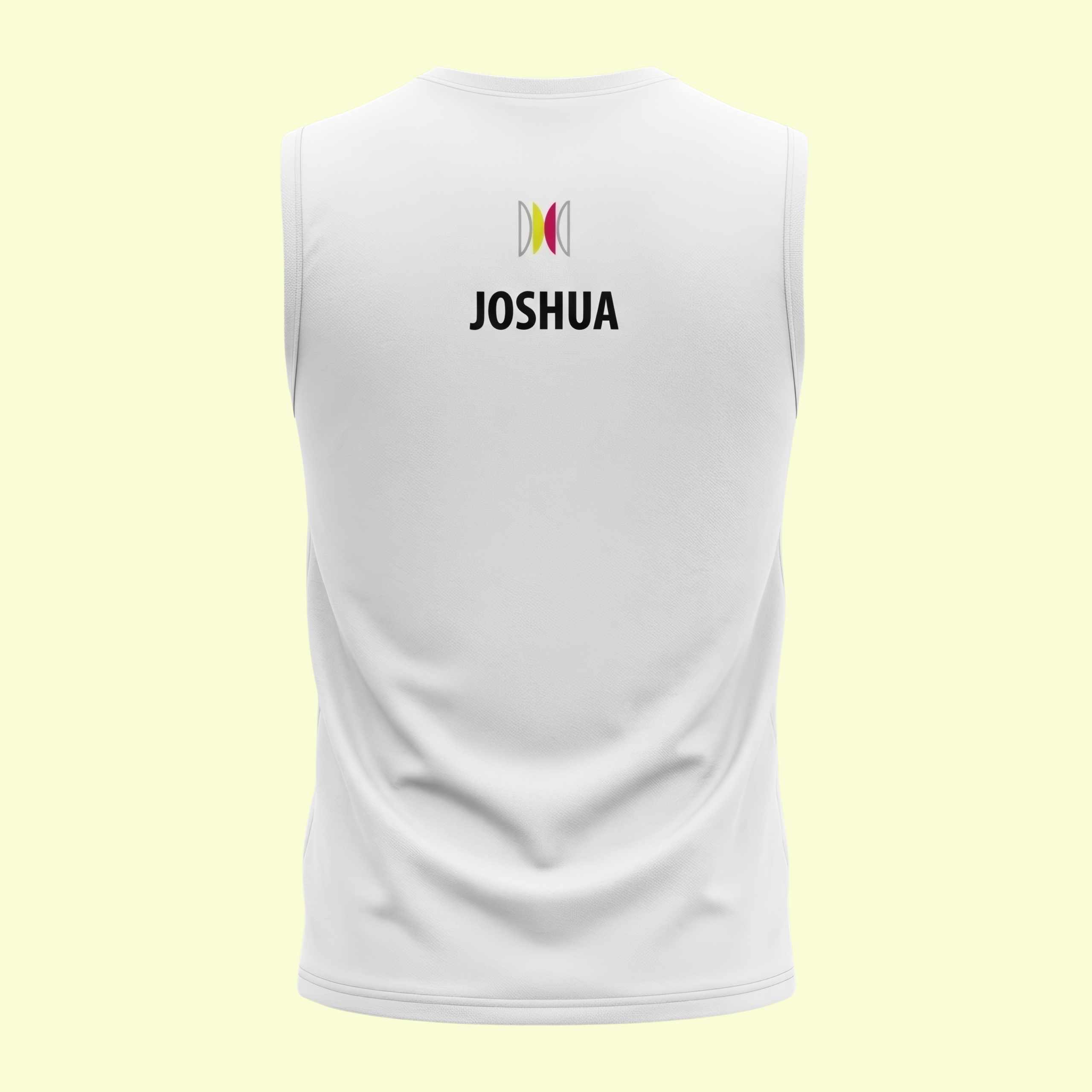 Dance Design Straight Outta Dance Class Unisex Sleeveless White Tshirt Back View with name - Flaunt Passion - India