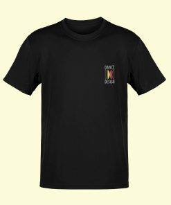 Dance Design Learn Social Dancing Black Unisex Tshirt - Front View Flaunt Passion India