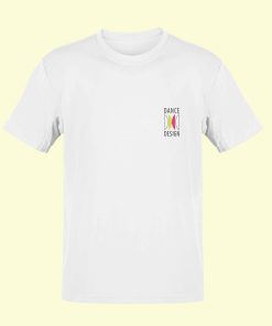 Dance Design Learn Social Dancing White Unisex Tshirt - Front View Flaunt Passion India