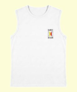 Dance Design Learn Social Dancing White Unisex Sleeveless Tshirt - Front