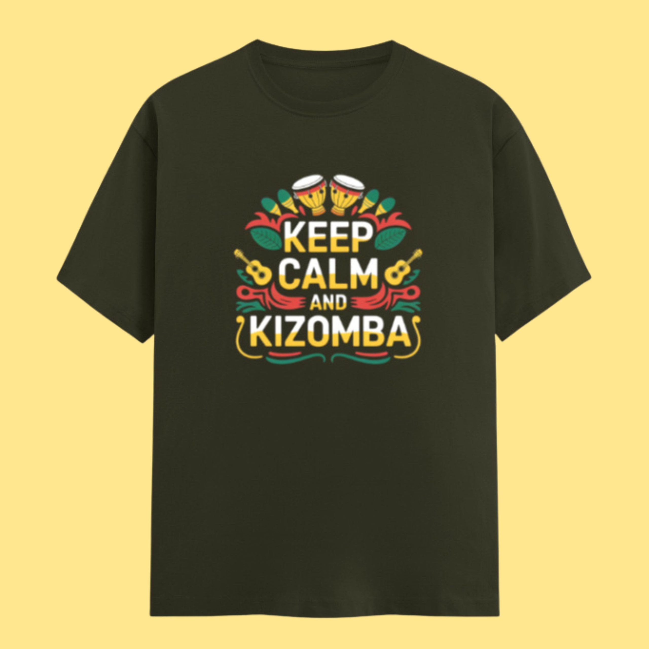Keep Calm and Kizomba Olive Green Unisex Classic Tshirt