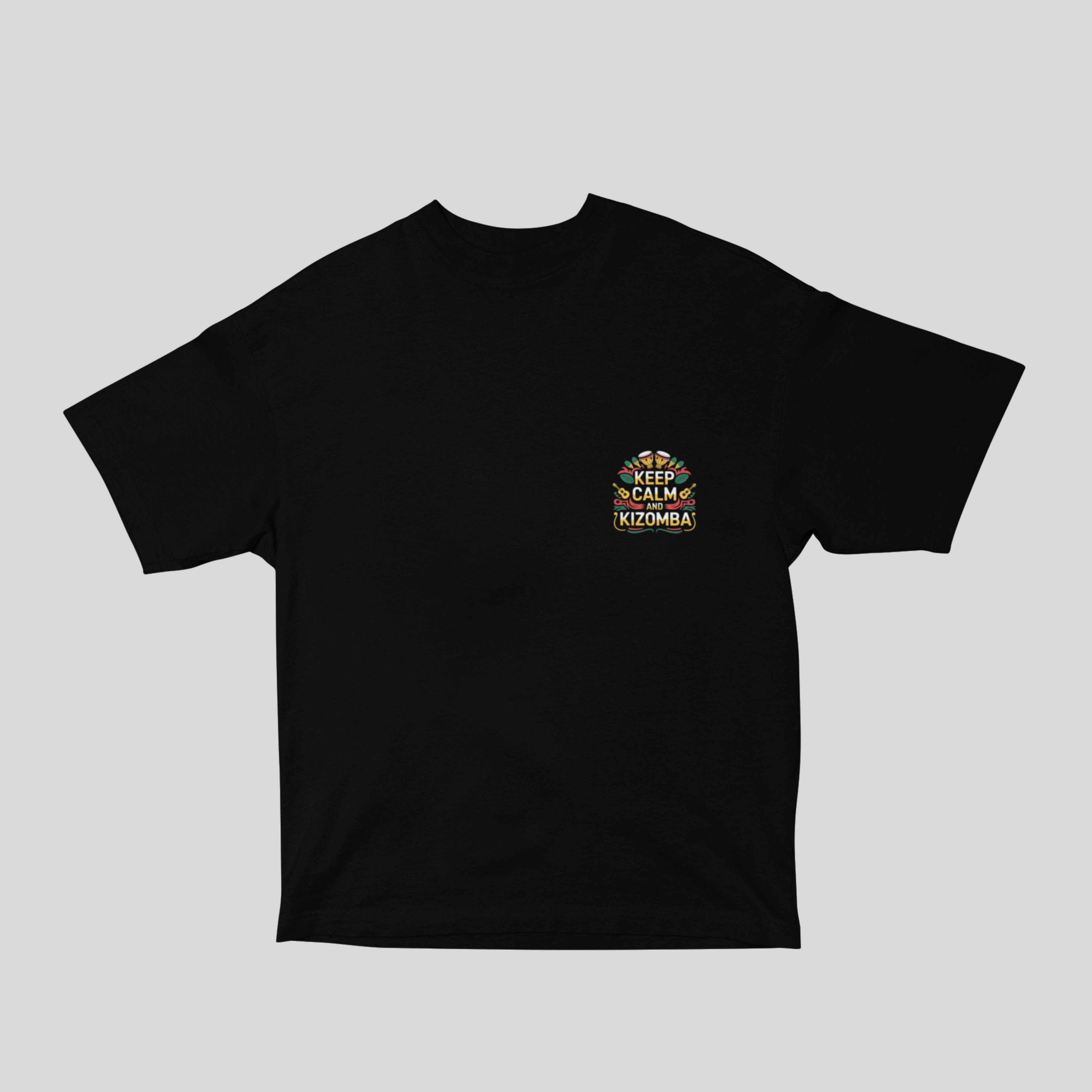 Keep Calm and Kizomba Unisex Oversized Bottle Black Tshirt - Flauntpassion