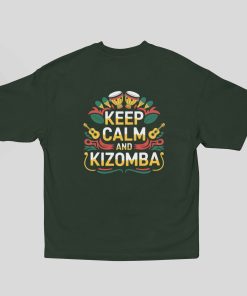 Keep Calm and Kizomba Unisex Oversized Bottle Bottle Green Tshirt - Flauntpassion - Back