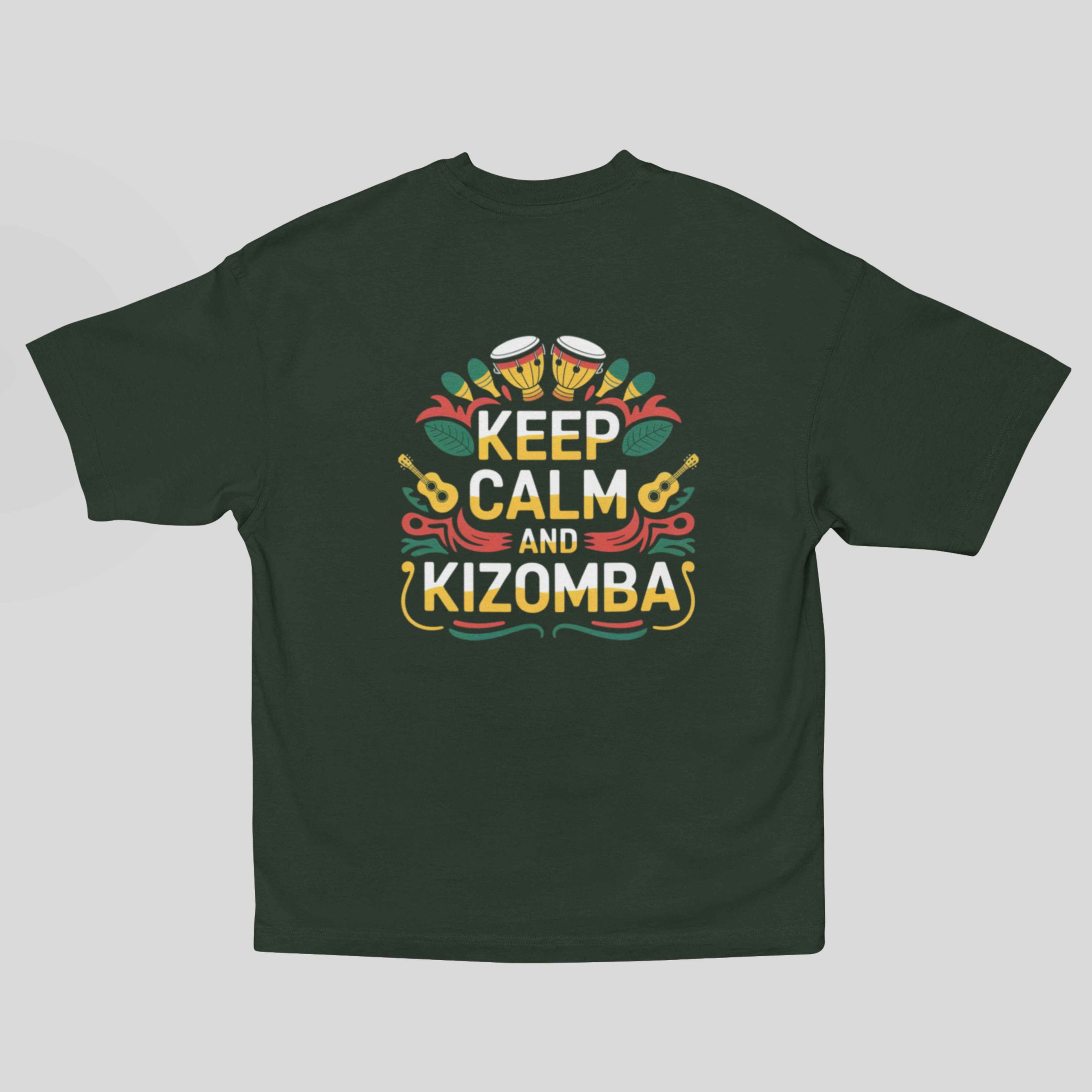 Keep Calm and Kizomba Unisex Oversized Bottle Bottle Green Tshirt - Flauntpassion - Back