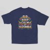 Keep Calm and Kizomba Unisex Oversized Bottle Royal Blue Kizomba dance Tshirt - Front View - Flauntpassion India