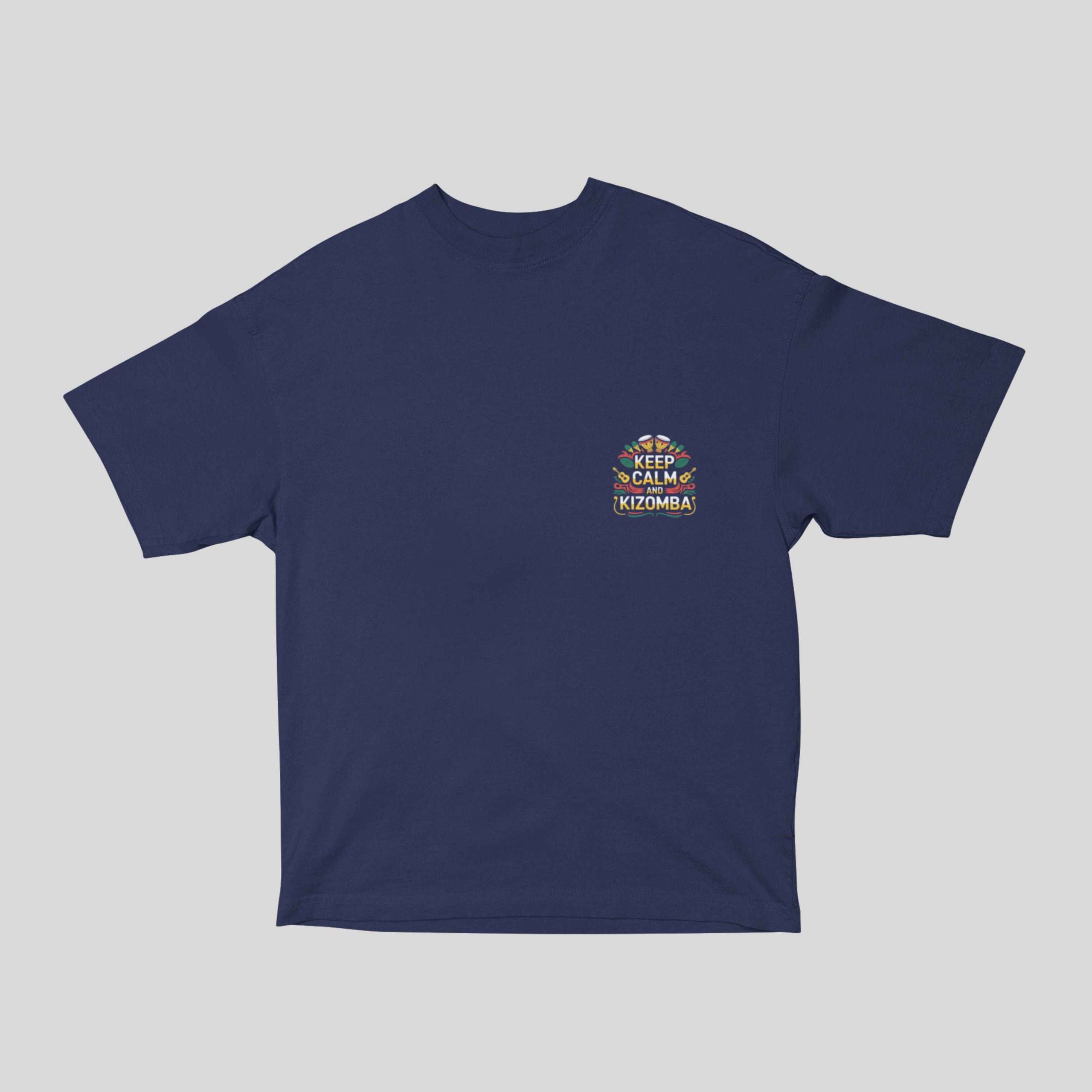 Keep Calm and Kizomba Unisex Oversized Bottle Royal Blue Tshirt - Flauntpassion