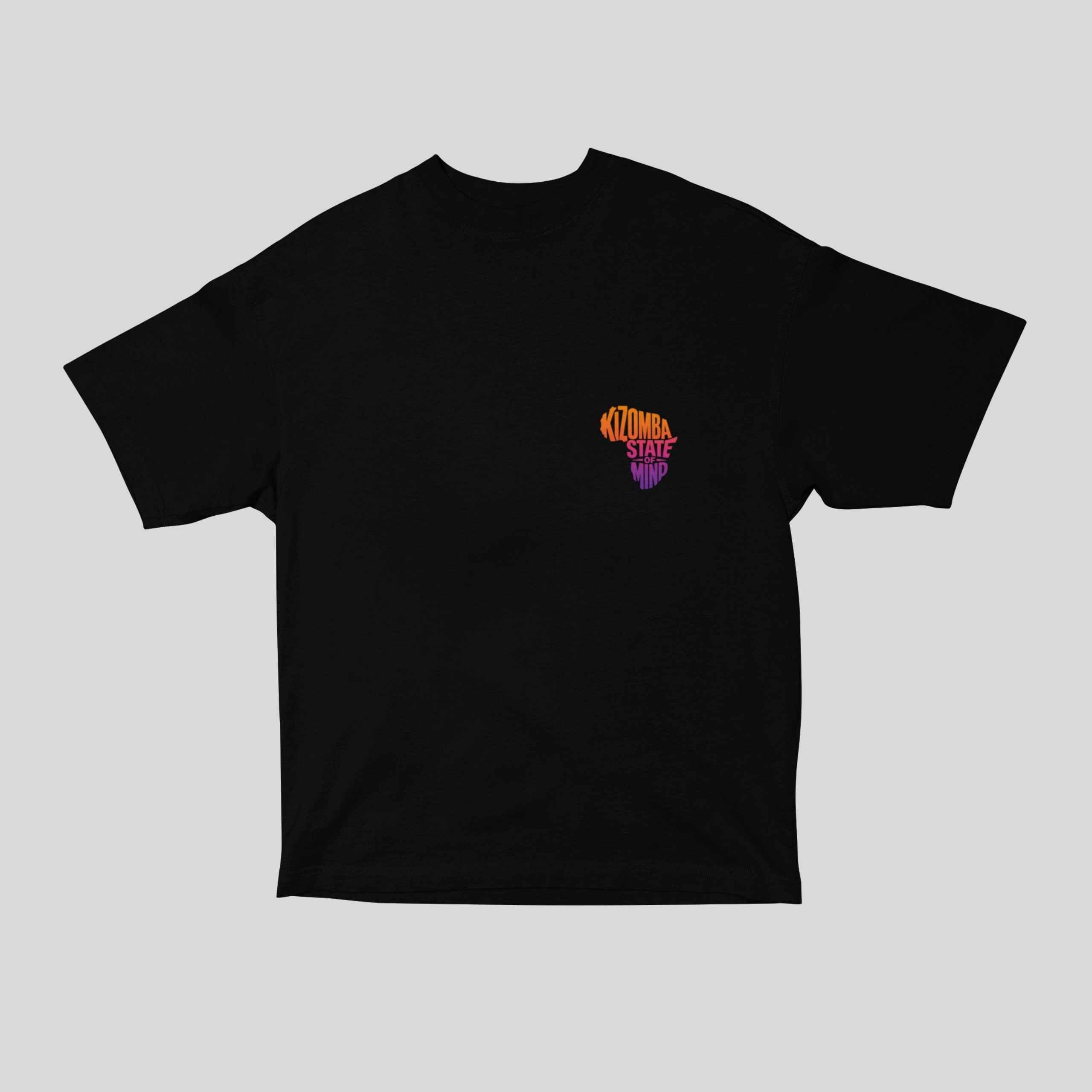 Kizomba State of Mind Unisex Oversized Black Tshirt - Front