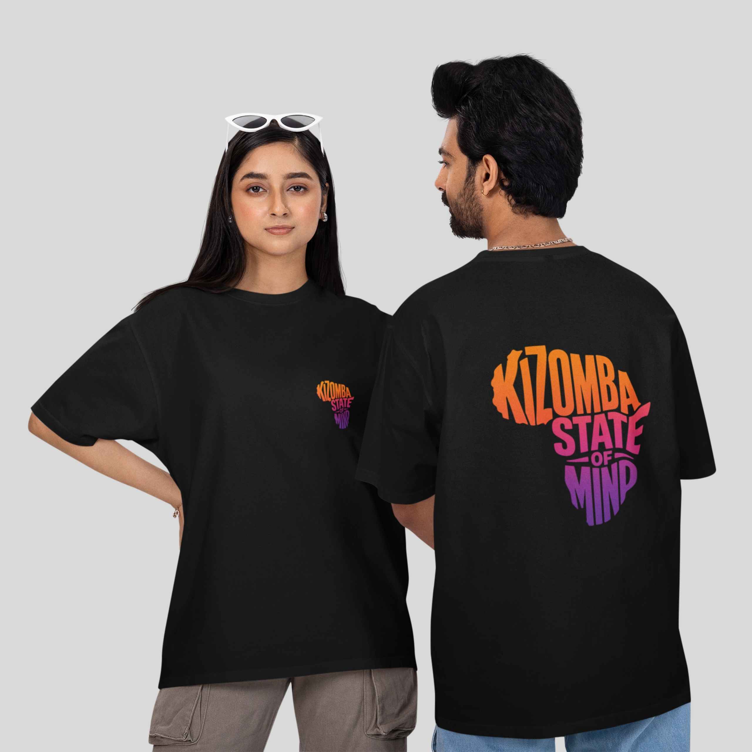 Kizomba State of Mind Unisex Oversized Tshirt - Black