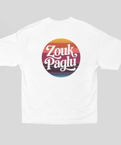 Zouk Paglu Unisex Oversized White Tshirt - Back