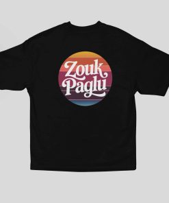 Zouk Paglu Unisex Oversized Black Tshirt - Back