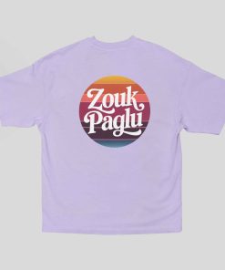 Zouk Paglu Unisex Oversized Lavender Tshirt - Back