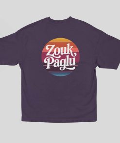 Zouk Paglu Unisex Oversized Purple Tshirt - Back