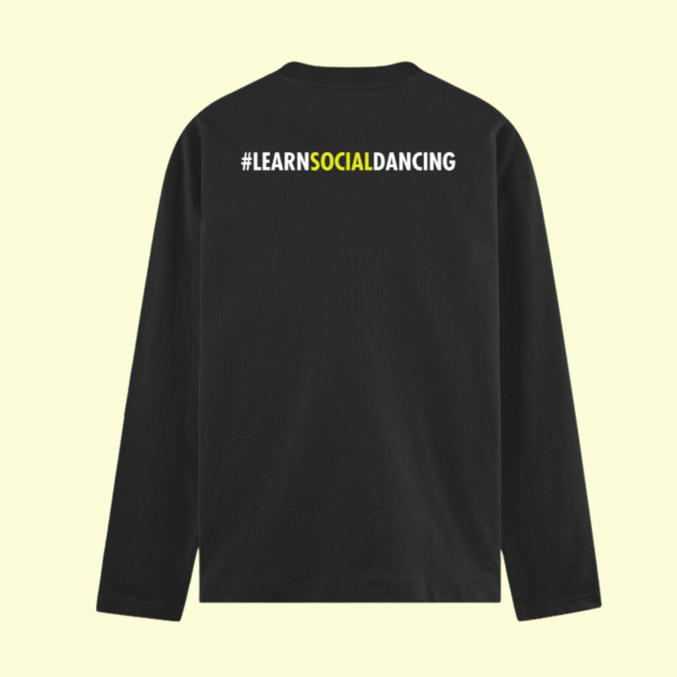 Dance Design Learn Social Dancing Unisex Full Sleeve Black Tshirt - Back