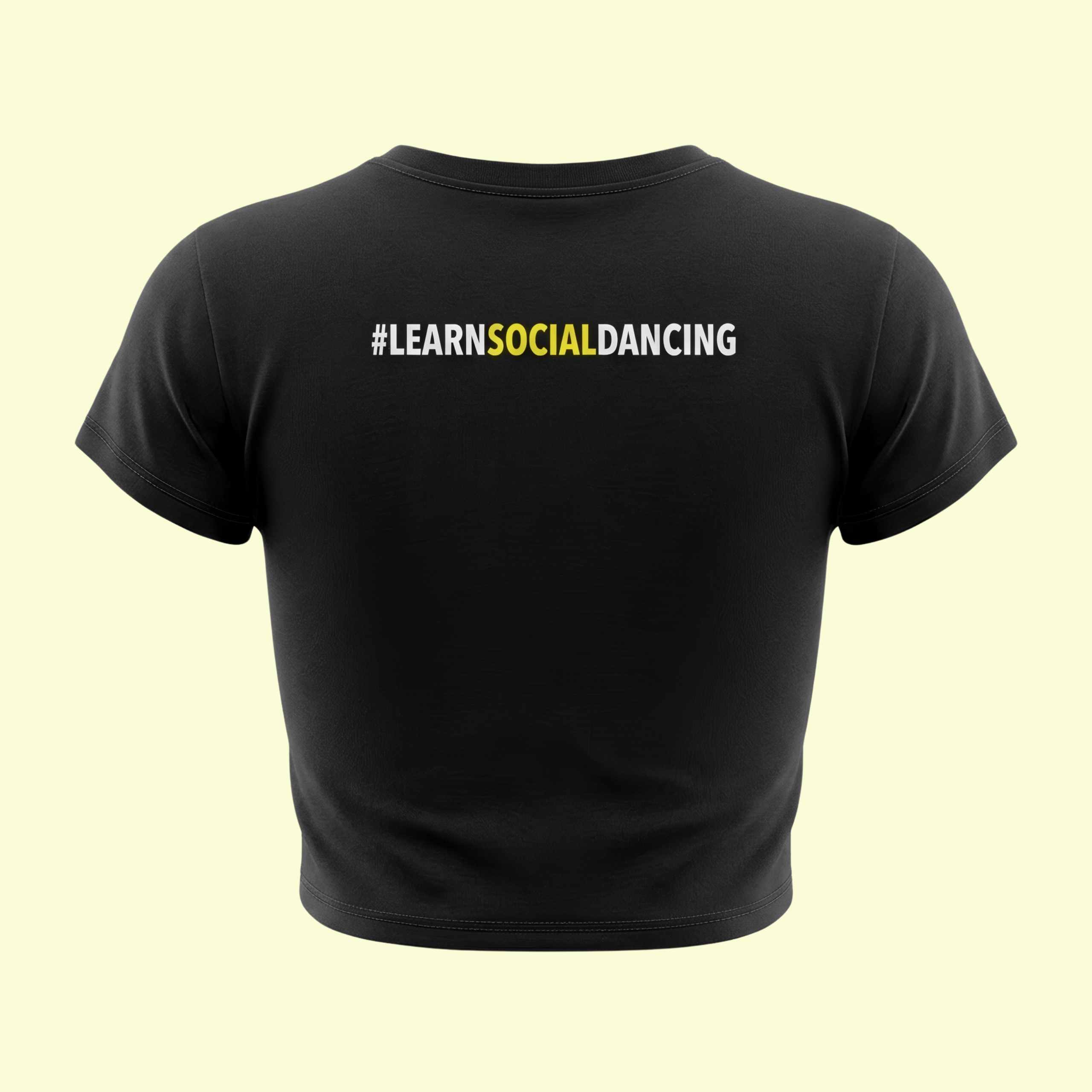 Dance Design Learn Social Dancing Female Black Crop Top - Back View - Flaunt Passion - India
