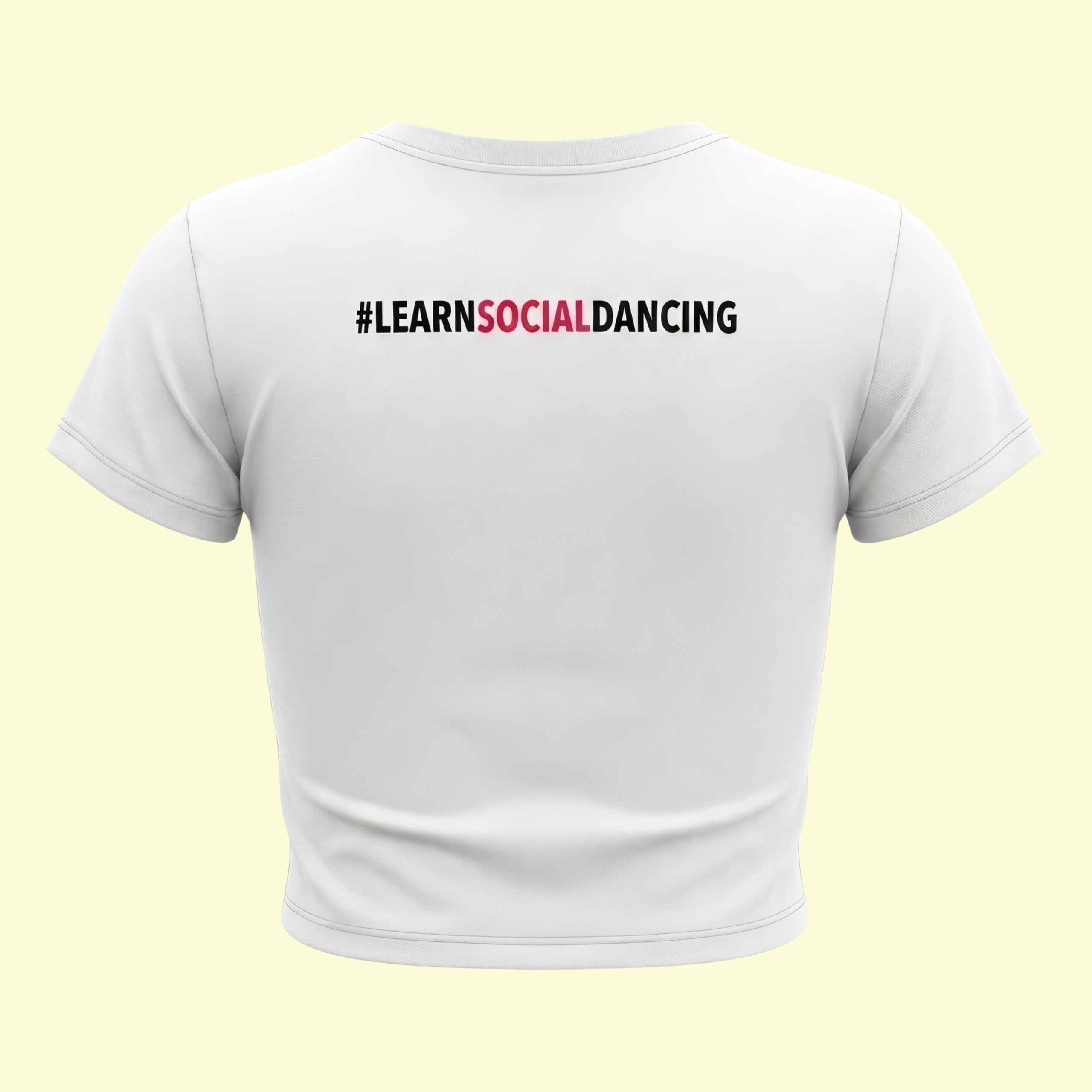 Dance Design Learn Social Dancing Female White Crop Top - Back View - Flaunt Passion - India
