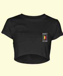 Dance Design Learn Social Dancing Female Black Crop Top - Front View - Flaunt Passion - India