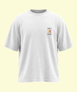 Dance Design Learn Social Dancing Unisex Oversized White Tshirt - Front View - Flaunt Passion - India