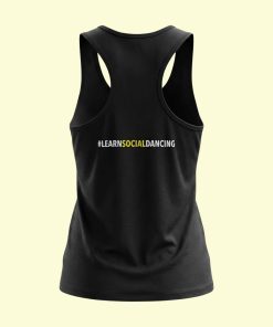 Dance Design Learn Social Dancing Female Black Tank Top - Back View - Flaunt Passion - India