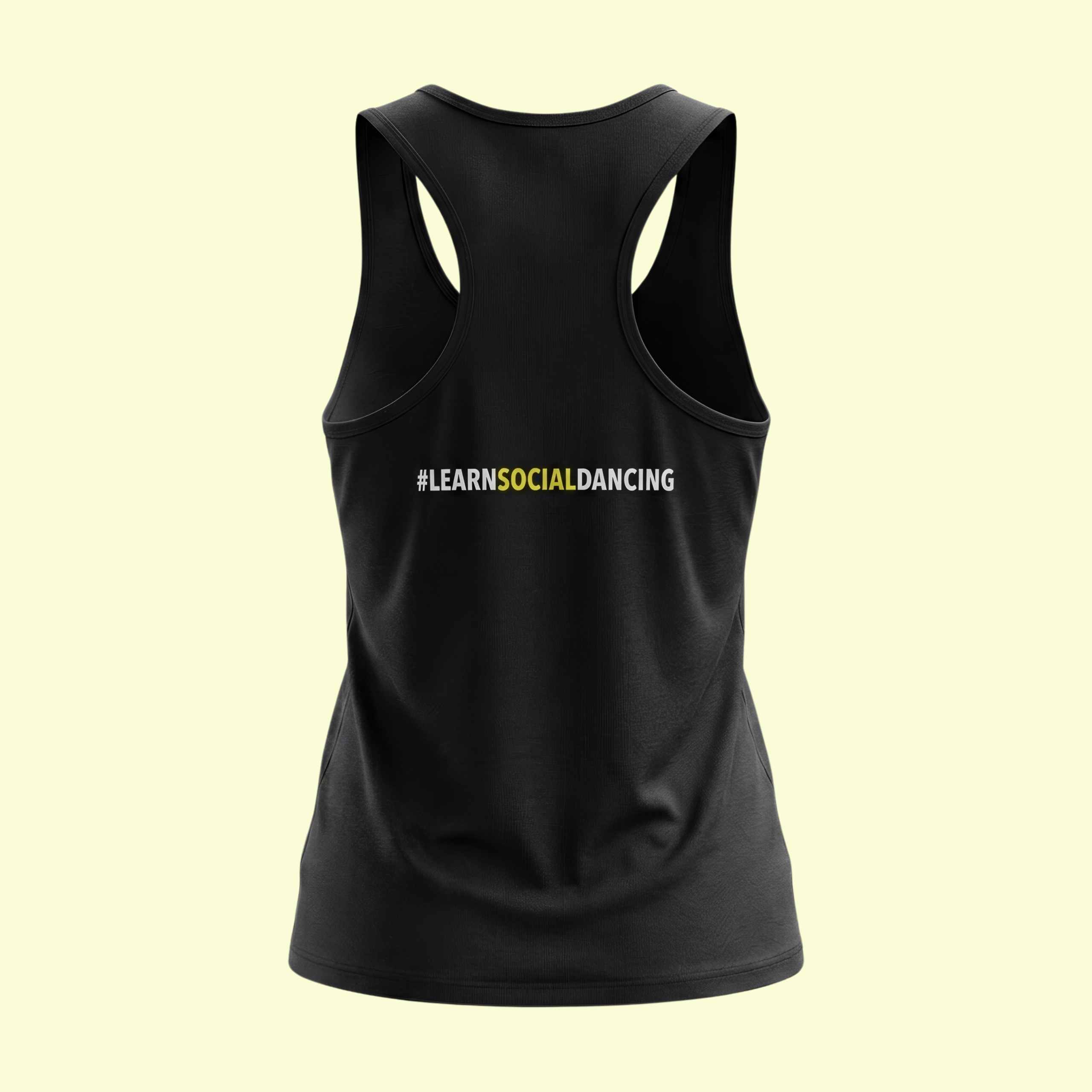Dance Design Learn Social Dancing Female Black Tank Top - Back View - Flaunt Passion - India