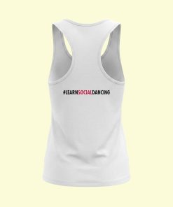 Dance Design Learn Social Dancing Female White Tank Top - Back View - Flaunt Passion - India